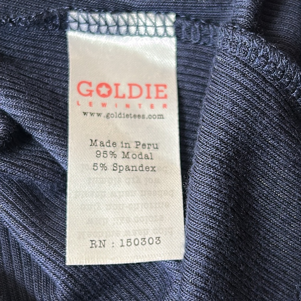 Goldie Deep Navy Ribbed Button-Down Long Sleeve Top - Picture 8 of 9